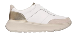 Sneakers FitFlop Women F-Mode Leather/ Suede/ Metallic Flatform Sneakers Urban White/Platino