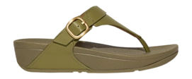 Sandals FitFlop Women Lulu Adjustable Toe Post Leather Camo-Green