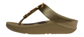 FitFlop Women Halo Bead-Circle Metallic Toe-Post Sandals Metallic Camo-Green