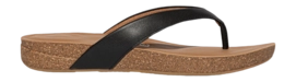 FitFlop Women iQushion Leather Flip-Flops Black