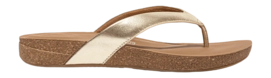 FitFlop Women iQushion Metallic-Leather Flip-Flops Platino