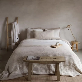 Bettwäsche Passion for Linen Maxime White Gewaschenes Leinen