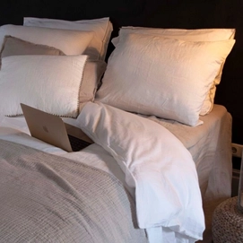 KissenbezügePassion for Linen Belle White-White Gewaschenes Leinen