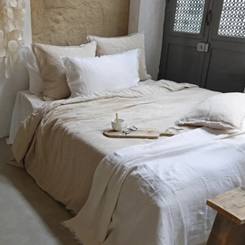 KissenbezügePassion for Linen Claire Sand Gewaschener Leinen-Chambray