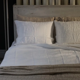 KissenbezügePassion for Linen Felice Off White-Stitching Natural Gewaschenes Leinen
