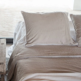 KissenbezügePassion for Linen Felice Sand-Stitching White Gewaschenes Leinen