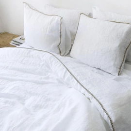 KissenbezügePassion for Linen Felice White-Stitching Sand Gewaschenes Leinen