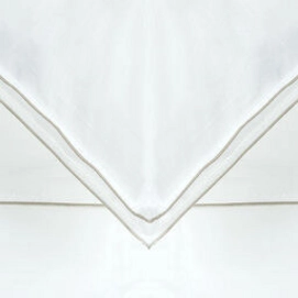 KissenbezügeHouse in Style Rimini White-Stitching Taupe Baumwollsatin