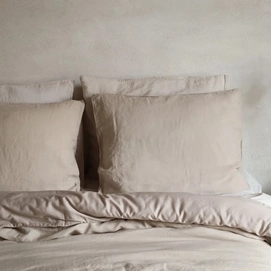 KissenbezügePassion for Linen Sofie Sand Gewaschenes Leinen - Baumwollsatin