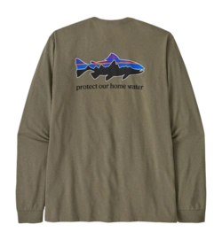 Longsleeve Patagonia Men Home Water Trout Responsibili-Tee River Rock Green