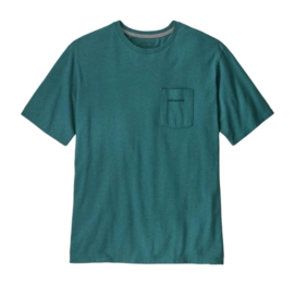 T-Shirt Patagonia Men Boardshort Logo Pocket Responsibili-Tee Wetland Blue
