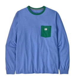 Longsleeve Patagonia Unisex Shop Sticker Pocket Responsibili-Tee Abundant Blue