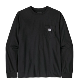 Longsleeve Patagonia Unisex Shop Sticker Pocket Responsibili-Tee Black