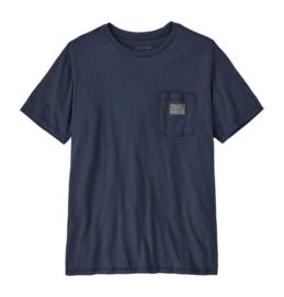 T-Shirt Patagonia Unisex Flying Fish Tides Organic Pocket New Navy