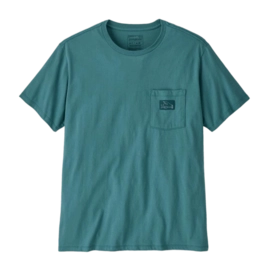 T-Shirt Patagonia Unisex Flying Fish Tides Organic Pocket Wetland Blue
