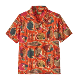 Blouse Patagonia Men Tidal Threads Camp Shirt Wrasse: Pollinator Orange