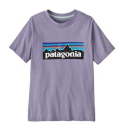 T-Shirt Patagonia Kids P-6 Logo Rock Wash: Concrete Purple