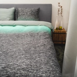 Bettwäsche Kayori Shima Baumwolle-Satin Grau