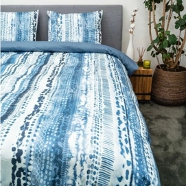 Bettwäsche Kayori Dashi Baumwolle-Satin Blau