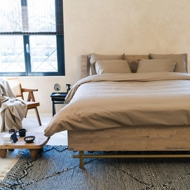 Bettwäsche Kayori Shizu Baumwolle Perkal Taupe
