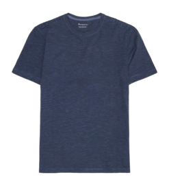 T-Shirt KnowledgeCotton Apparel Homme Narrow Striped Slub Navy