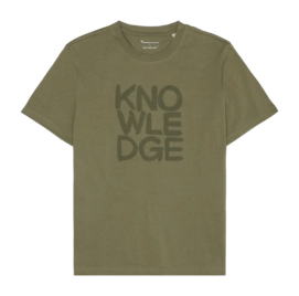 T-Shirt KnowledgeCotton Apparel Men Regular Heavy Single Burned Olive