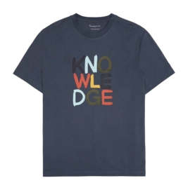T-Shirt KnowledgeCotton Apparel Men Regular Heavy Single Vintage Indigo