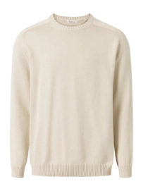 Jumper KnowledgeCotton Apparel Men Plain Knitted Crew Neck Light feather gray
