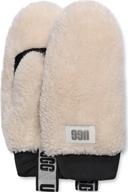 Want UGG Women Sherpa Mitten Logo Tape Nimbus