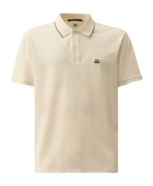 Polo CP Company Homme Stretch Piquet Short Sleeve Gauze White