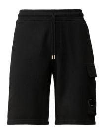 Kurze Hose CP Company Cotton Diagonal Fleece Logo Herren Total Eclipse