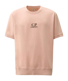 T-Shirt CP Company Light Fleece Short Sleeve Herren Misty Rose