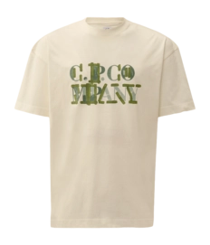 T-Shirt CP Company Men 30/1 Jersey Blurred Logo Gauze White