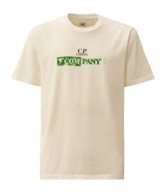 T-Shirt CP Company Artwork Logo Herren Gauze White
