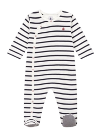 Babypyjama Petit Bateau Dors Bien Y Marshmallow/Smoking Streifen