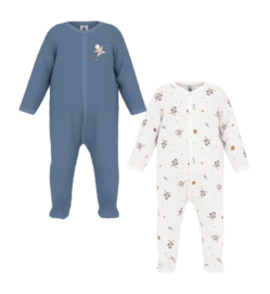 Babypyjama Petit Bateau 2 Dors Biens Blauw (Set van 2)