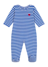 Babypyjama Petit Bateau Sleepsuit Pont Dos Perse/Avalanche