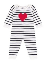 Pyjamas pour Bébés Petit Bateau Footless Sleepsuit Marshmallow/Smoking