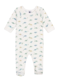 Babypyjama Petit Bateau Zip-Up Sleepsuit Marshmallow/Multico Multico
