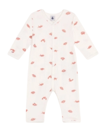 Babypyjama Petit Bateau Footless Sleepsuit Marshmallow/Multico Krabben
