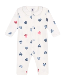 Pyjamas pour Bébés Petit Bateau Footless Sleepsuit Marshmallow/Multico Heart