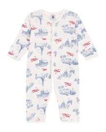 Babypyjama Petit Bateau Footless Sleepsuit Marshmallow/Multico Paris