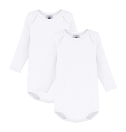 Baby-Body Petit Bateau 2 Bodies Us Ml Weiß (Set von 2)
