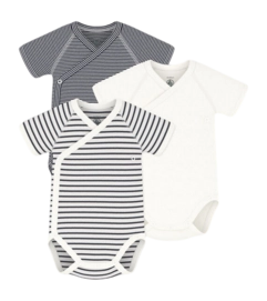 Rompertje Petit Bateau 3 Bodies Naiss Mc Multi Hearts (Set van 3)