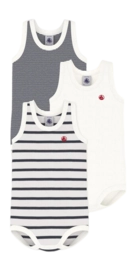 Body Petit Bateau 3 Bodys Sm Babys Multi Gestreift (3er Set)