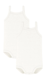 Rompertje Petit Bateau 2 Bodies A Bretelles Wit (Set van 2)