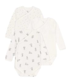Baby-Body Petit Bateau 3 Bodies Naiss ML Weiß (3er-Set)