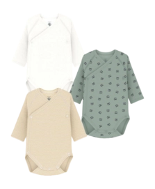 Rompertje Petit Bateau 3 Bodies Naiss Ml Multi Raccoon (Set van 3)
