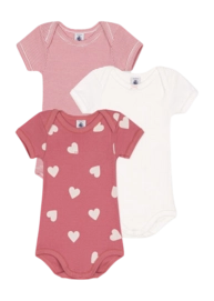 Body Petit Bateau 3 Bodies Us Mc Rouge (Set de 3)