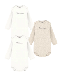 Rompertje Petit Bateau 3 Bodies Us Ml Wit Petit (Set van 3)
